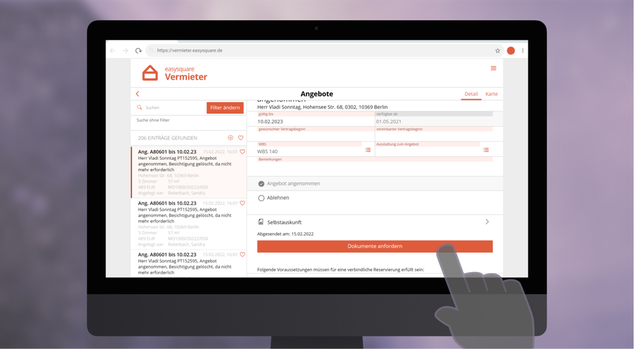 Dokumente anfordern in der easysquare Vermieter-App