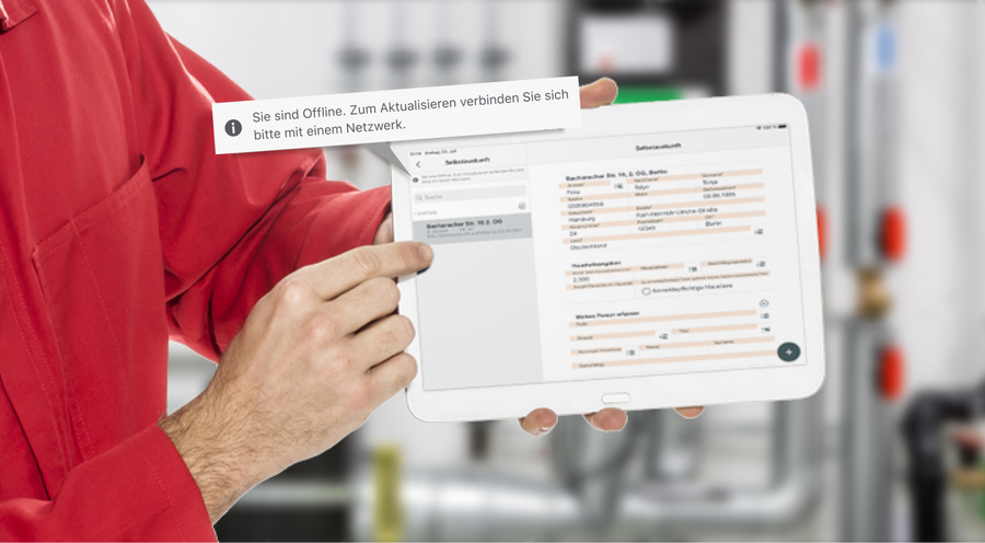 Offline Statusmeldung in der easysquare Formularliste