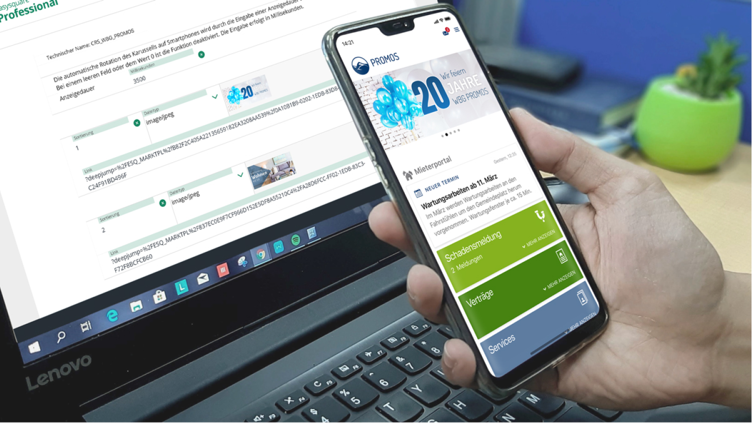 Bilderkarussell in der easysquare Mieter-App