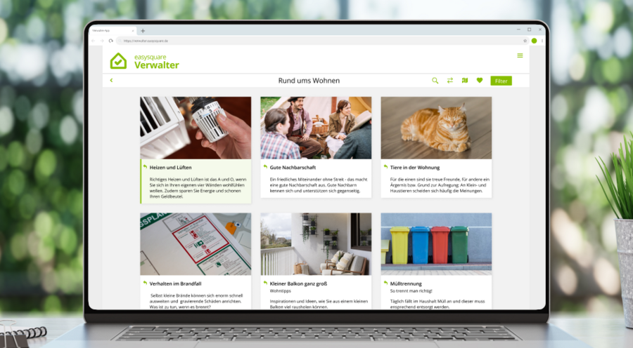 Ansicht für 3-spaltige Listen in den easysquare Apps