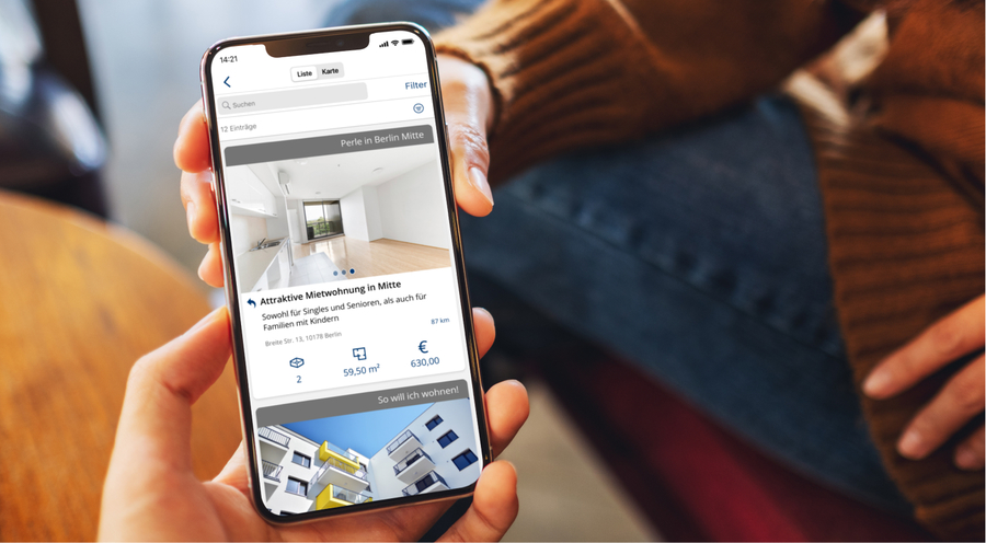 Darstellung von Mini-Slogans in der easysquare Vermieter- sowie Interessenten-App