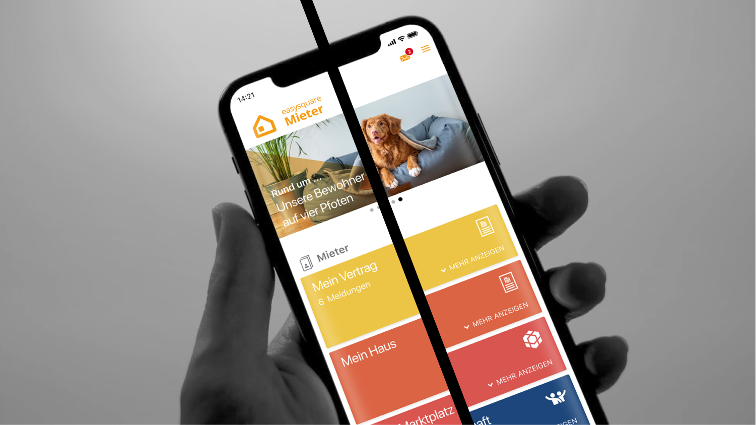 Flexible Anpassung der Dienstekacheln