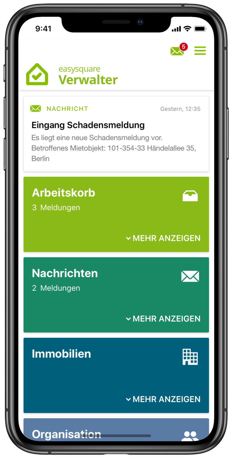 Den Wohnungsbestand einfach digital verwalten mit der Verwalter-App von easy­square