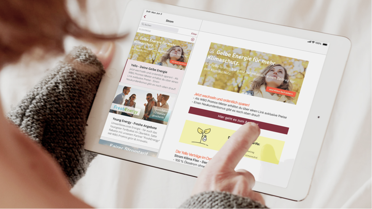 Gewerbliche Anzeigen kommunizieren über die easysquare Mieter-App