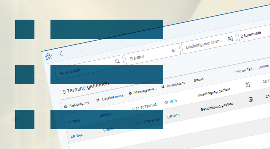 Ausbau der Besichtigungsliste für die easysquare Vermietung