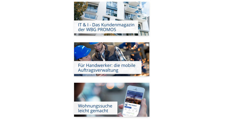 Unternehmensindividuelle Anpassungen in der Handwerker-App zum Beispiel mit Bannerkarussell